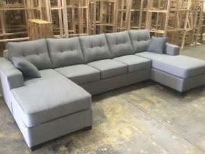 Grey U-Shaped Sofa