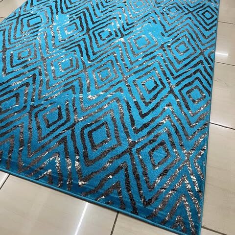 Blue Diamonds Modern Carpet