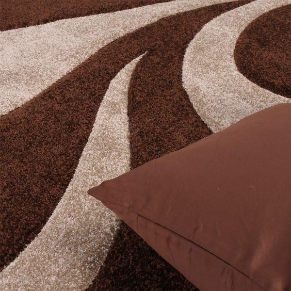 Brown Cream Curves Carpet