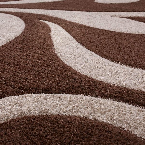 Brown Cream Curves Carpet