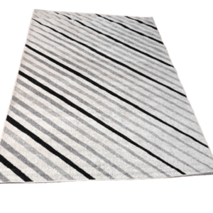Black & Grey Diagonal Lines Modern Carpet