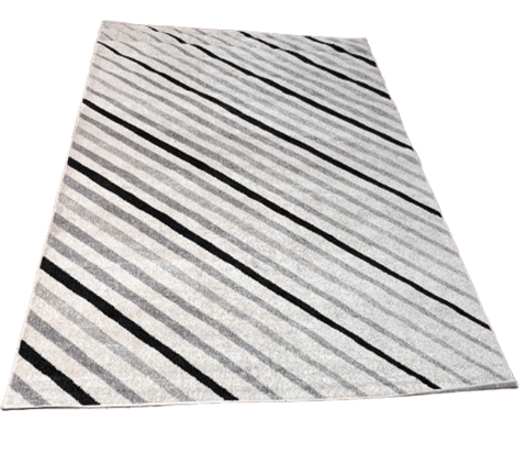 Black & Grey Diagonal Lines Modern Carpet