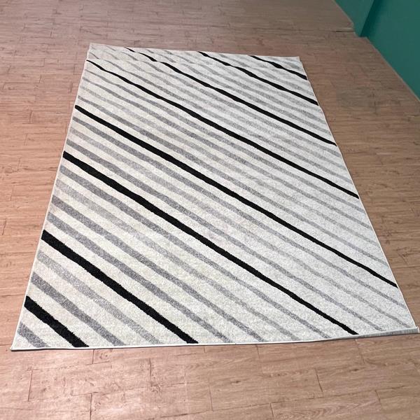 Black & Grey Diagonal Lines Modern Carpet