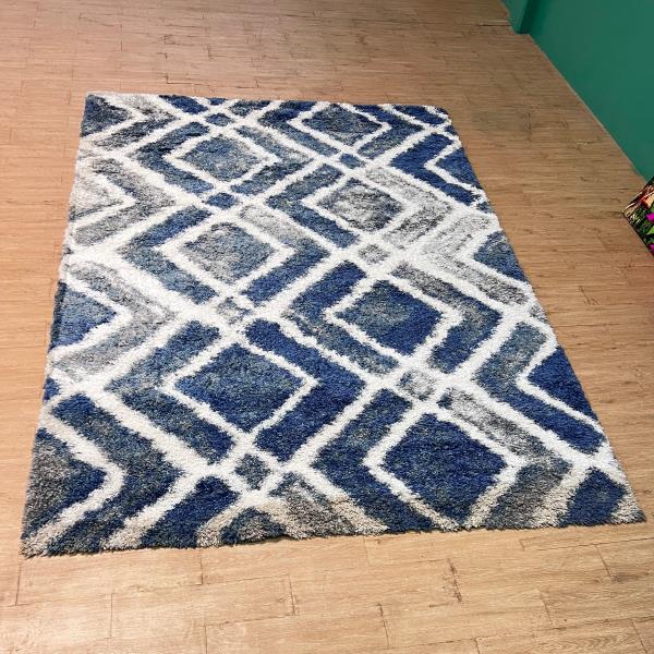 Blues Checkered Belize Style Carpet