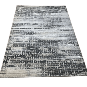 Grey & White Checkered Abstract Carpet
