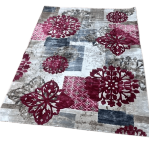 Elegant Maroon Floral Carpet