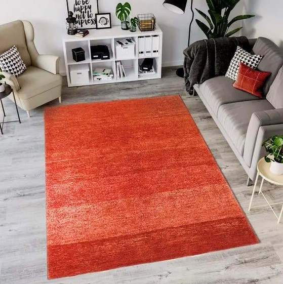 Fluffy Burnt Orange Shaggy Carpet