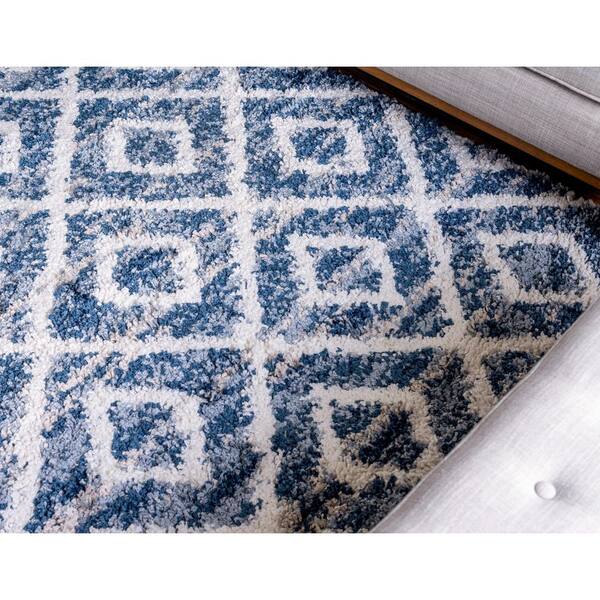 Blues Checkered Belize Style Carpet